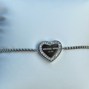 Michael Kors silver heart slider bracelet